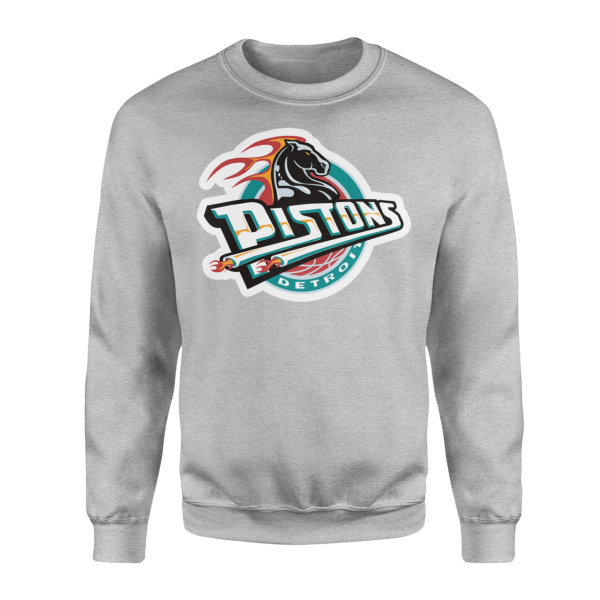 Detroit Pistons Gri Retro Sweatshirt