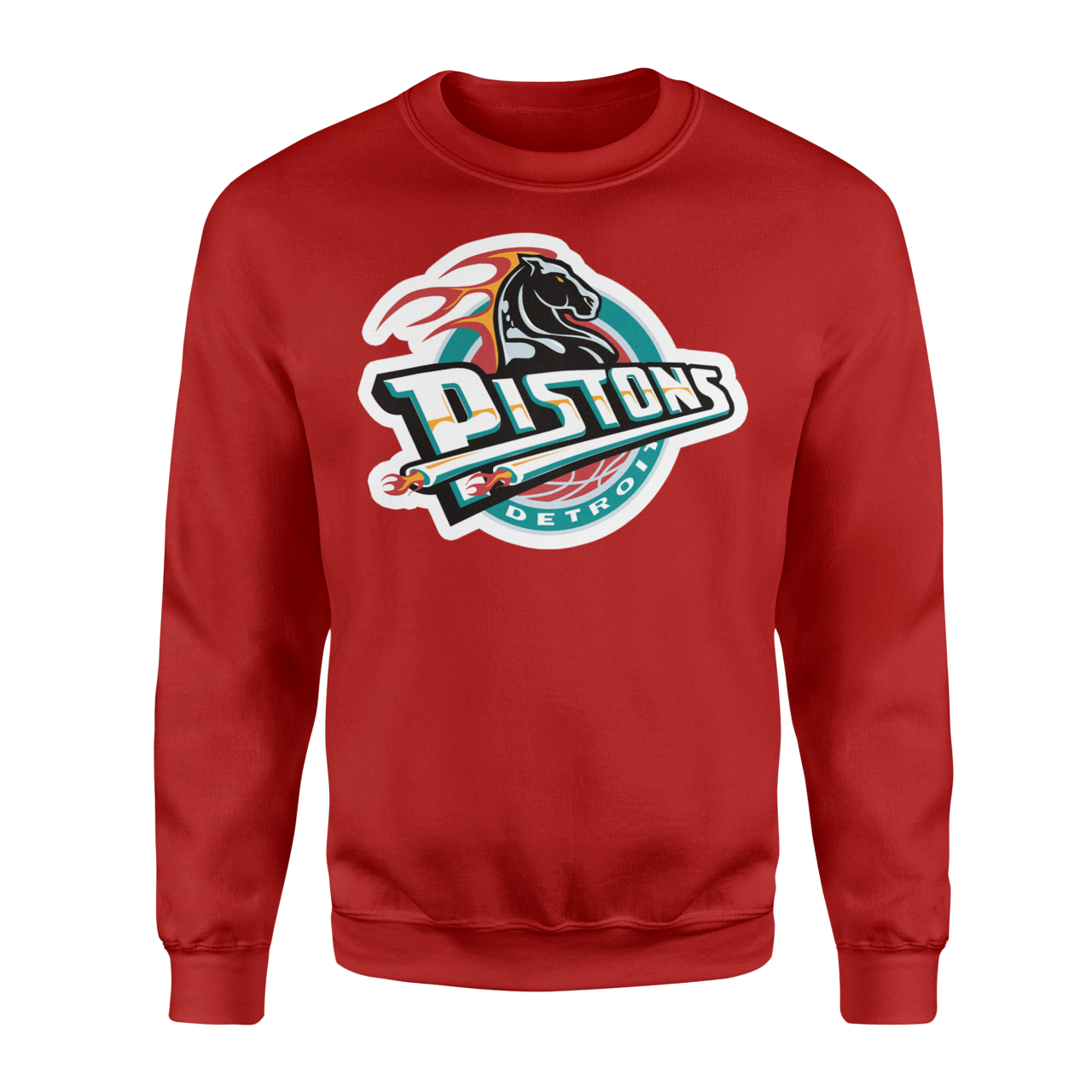 Detroit Pistons Kırmızı Retro Sweatshirt