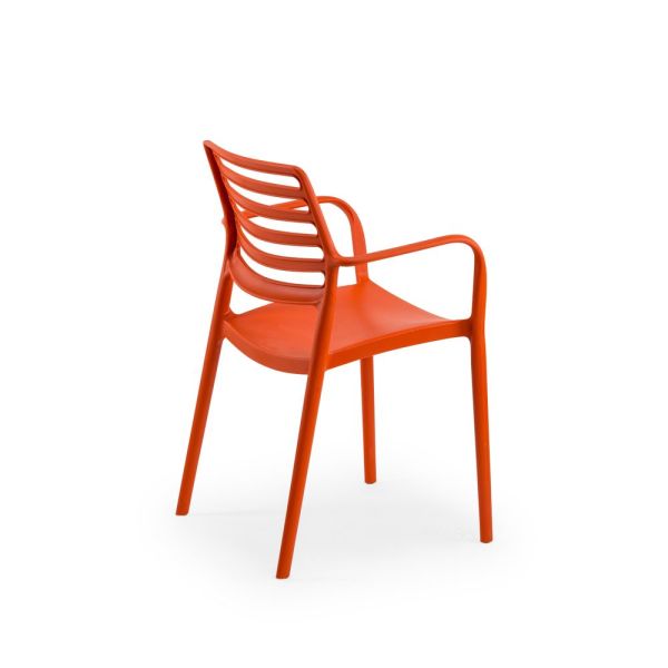 Portakal Turuncu Kollu Dış Mekan Bahçe Sandalyesi TSE Belgeli Çeşitli Renk Seçenekleri ve Dayanıklı Tasarım