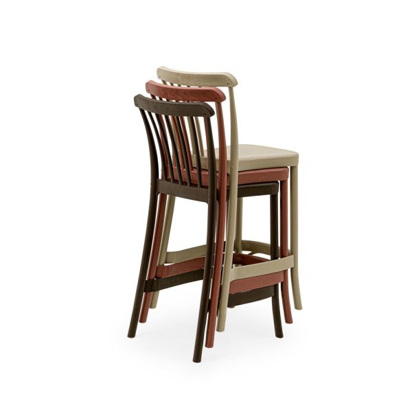 Dış Mekan Bahçe Bar Sandalyesi 65 cm Beyaz Renk Bahçe Mutfak Otel ve Bar Ortamları için İdeal Model