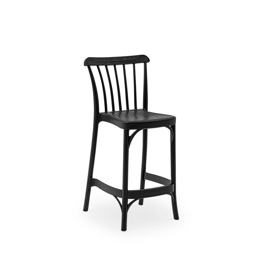 Siyah Bahçe Bar Sandalyesi 65 cm Oturma Yüksekliği ile Mutfak Otel ve Bar Ortamları İçin İç Ve Dış Mekan Bar Sandalyesi