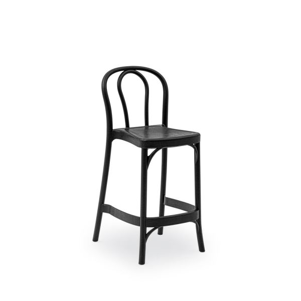 Siyah Dış Mekan Bahçe Bar Sandalyesi Mutfak Otel Cafe Restoran ve Ev Bahçesi İçin Şık ve Dayanıklı Bar Sandalyesi