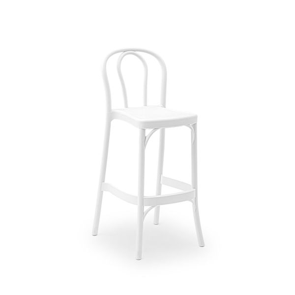 Beyaz 75 cm Dış Mekan Bahçe Bar Sandalyesi Mutfak Otel Cafe Restoran ve Ev Bahçesi İçin Şık ve Dayanıklı Bar Sandalyesi