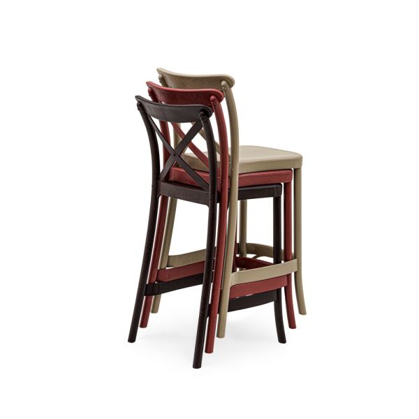 Bej Bahçe Bar Sandalyesi 65 cm İç ve Dış Mekanlarda Estetik ve Dayanıklı Bir Seçenek