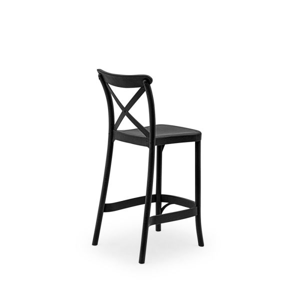Siyah Dış Mekan Bahçe Bar Sandalyesi 65 cm Mutfak Otel Cafe Restaurant Ev Bahçeleri Bar Sandalyesi