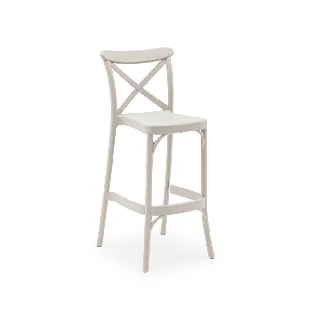 Bej Bahçe Bar Sandalyesi 75 cm Mutfak Salon Otel Cafe ve Restaurantlar İçin Dış Mekan Kullanıma Uygun Model
