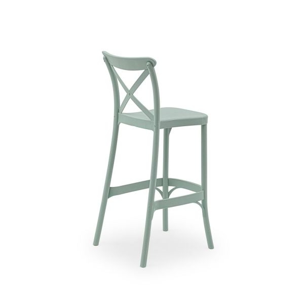Nil Yeşili Bahçe Bar Sandalyesi 75 cm Mutfak Salon Otel Cafe ve Restoranlar İçin Dış Mekan Bahçe Bar Sandalye Modeli