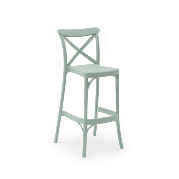 Nil Yeşili Bahçe Bar Sandalyesi 75 cm Mutfak Salon Otel Cafe ve Restoranlar İçin Dış Mekan Bahçe Bar Sandalye Modeli
