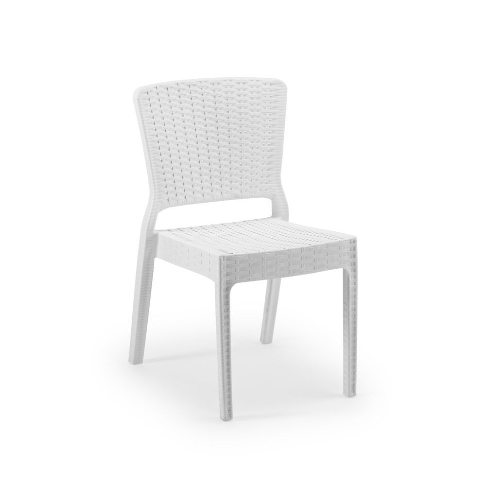 Beyaz Renkli Bahçe Sandalyesi Cafe Restoran Otel ve Ev Bahçeleri için Teras Veranda ve Balkonlara Uygun Dış Mekan Sandalyesi