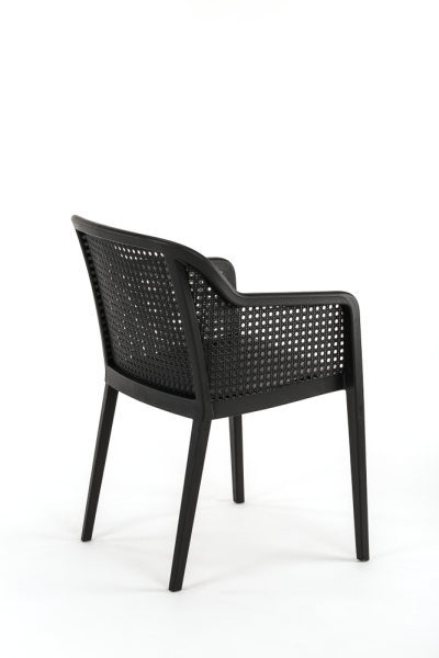 Siyah Bahçe Masa Sandalye Takımı 150x90 cm Dikdörtgen Masa 6 Kişilik Açık Hava ve Dış Mekan için İdeal Mobilya Seti
