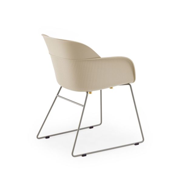 Metal Fırın Boyalı Bej Ayak Polipropilen Plastik Modern Bej Ofis Misafir Sandalyesi