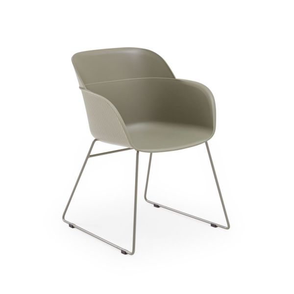 Metal Gri Fırın Boyalı Ayak Polipropilen Plastik Modern Çimento Gri Ofis Lobi Misafir Sandalyesi