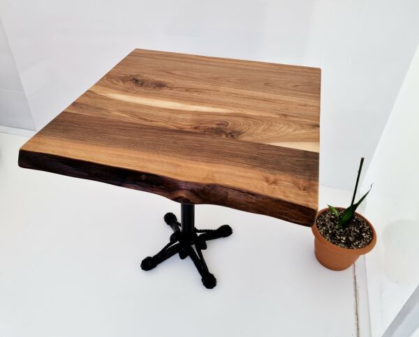 Doğal Ceviz Ağacı Kütük Cafe Masası 70x70.cm