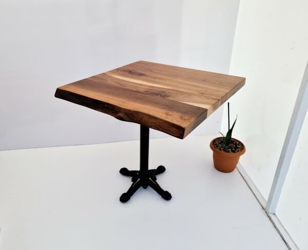 Doğal Ceviz Ağacı Kütük Cafe Masası 70x70.cm