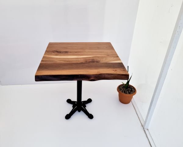 Doğal Ceviz Ağacı Kütük Cafe Masası ölçüleri 60x60.cm