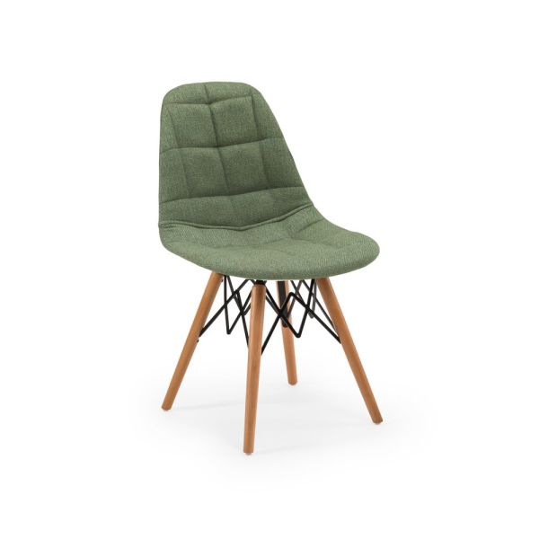 Naturel Kayın Ağacı Ayak Yeşil Kumaş Döşemeli Modern Sandalye Modelleri