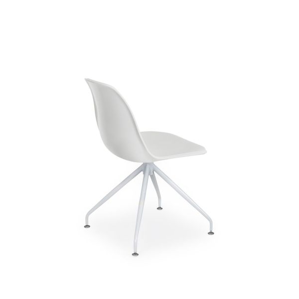 Metal Beyaz Döner Ayaklı Süt Beyaz Tekerleksiz Ofis Personel Sandalyesi
