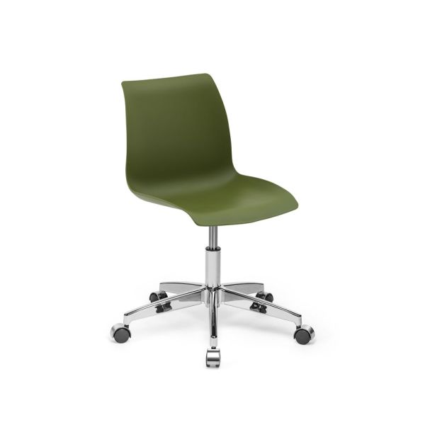 Krom Ayaklı Yeşil Plastik Ofis Sandalyesi