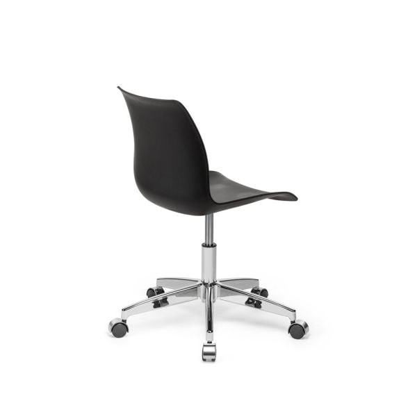 Siyah Plastik Oturaklı Krom Ayaklı Ofis Çalışma Sandalyesi
