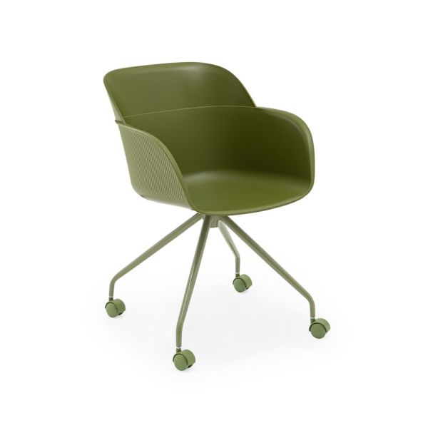 Modern Tasarım Metal Ayaklı Haki Yeşil Ofis Sandalyesi