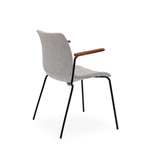 Siyah Metalik Gri Kumaş Kollu Sandalye: Modern Zarafet ve Üstün Konfor