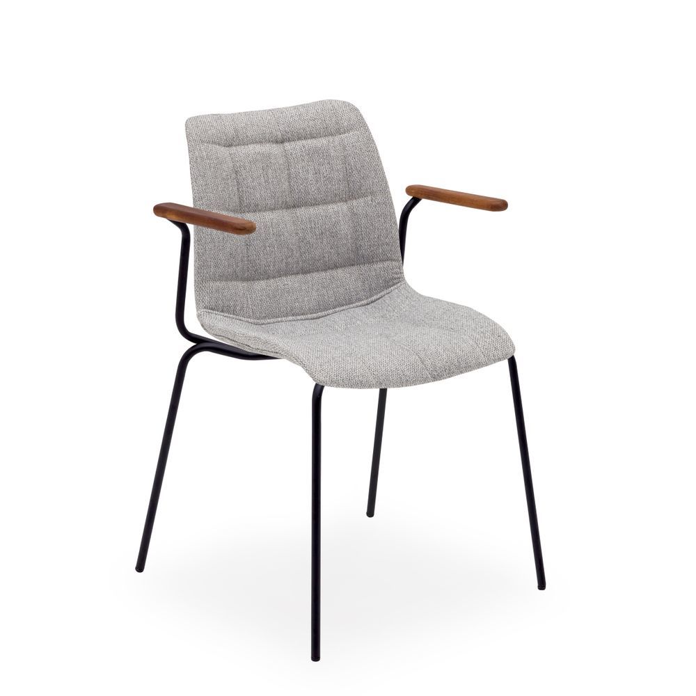 Siyah Metalik Gri Kumaş Kollu Sandalye: Modern Zarafet ve Üstün Konfor