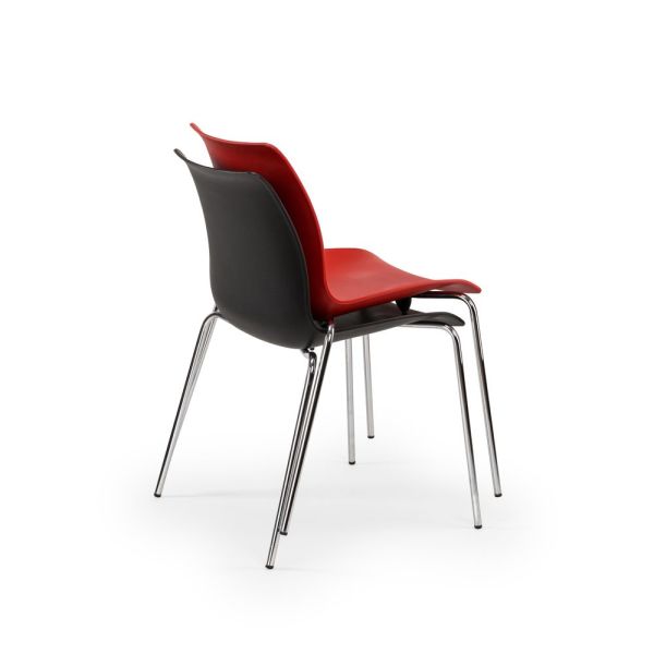 Modern ve Dayanıklı: Metal Krom Ayaklı Polipropilen Çimento Gri Plastik Oturaklı Mutfak Sandalyesi