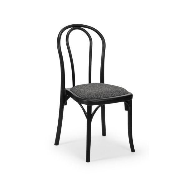 Siyah Renkte Polipropilen Plastik Kumaş Döşemeli Hafif İstiflenebilir Sandalye