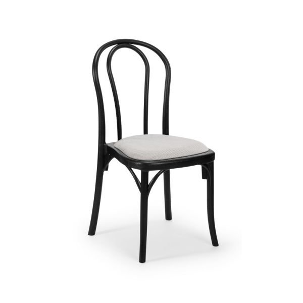 Siyah Renkte Polipropilen Plastik Kumaş Döşemeli Hafif İstiflenebilir Sandalye