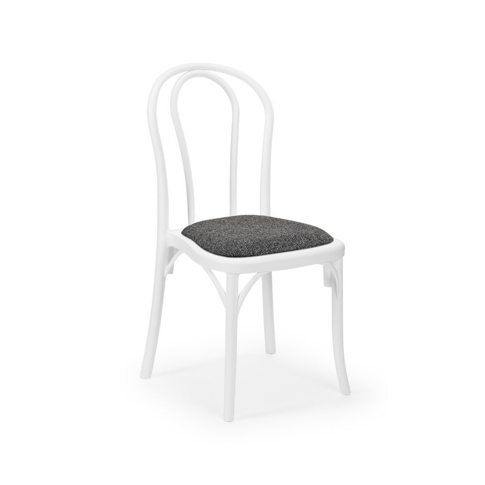 Beyaz Renkli Polipropilen Plastik Kumaş Döşemeli Hafif İstiflenebilir Sandalye
