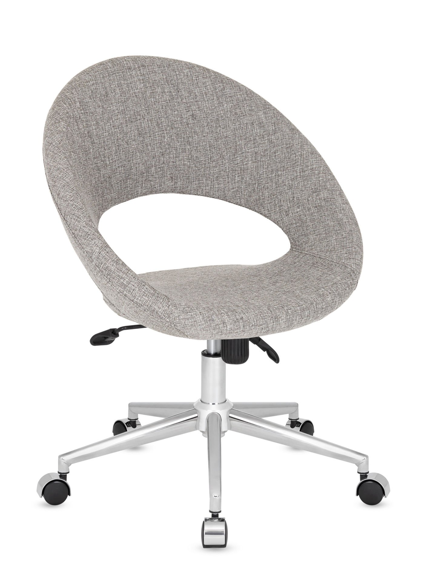 Yoji Açık Gri Kumaş Ofis Çalışma Sandalyesi – Ergonomik, Ayarlanabilir, Multi Tilt Mekanizmalı, Krom Yıldız Ayaklı Şık ve Konforlu Personel, Sekreter ve Ev Ofis Koltuğu