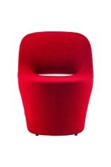 Kırmızı Kaşa Kumaş Puf Sandalye