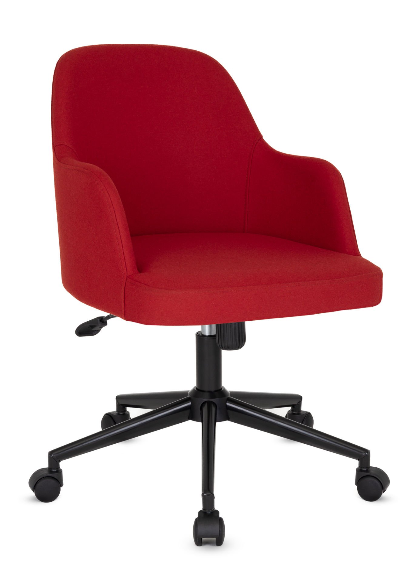 Opal Kırmızı Kaşe Kumaş Ofis Çalışma Sandalyesi | Ergonomik, Yükseklik Ayarlı, Şık ve Konforlu Ofis Koltuğu