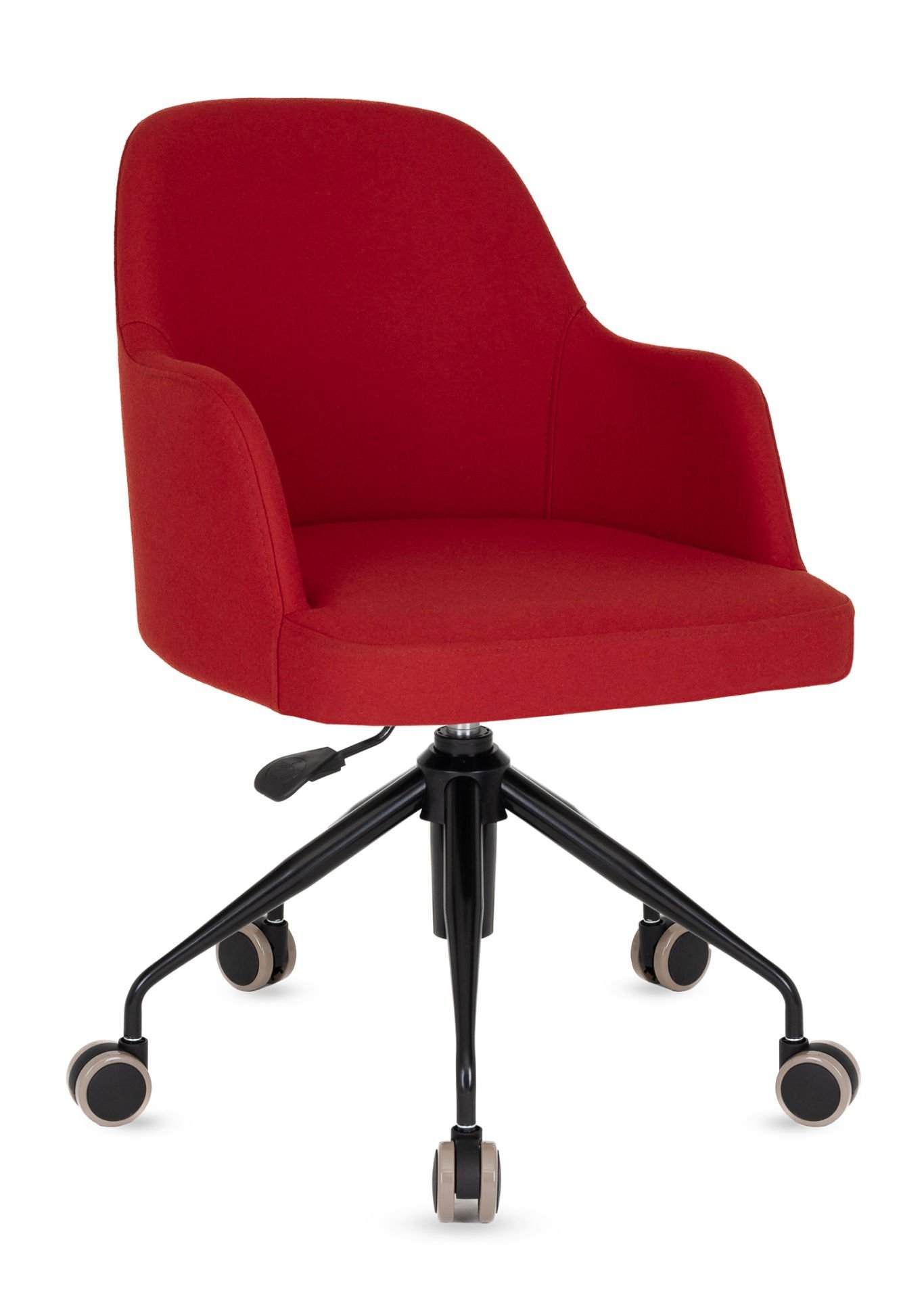 Opal Kırmızı Kaşe Kumaş Ofis Çalışma Koltuğu – Ergonomik, Şık ve Konforlu Ofis Sandalyesi | Yükseklik Ayarlı, Metal Ayaklı, Tilt Mekanizmalı