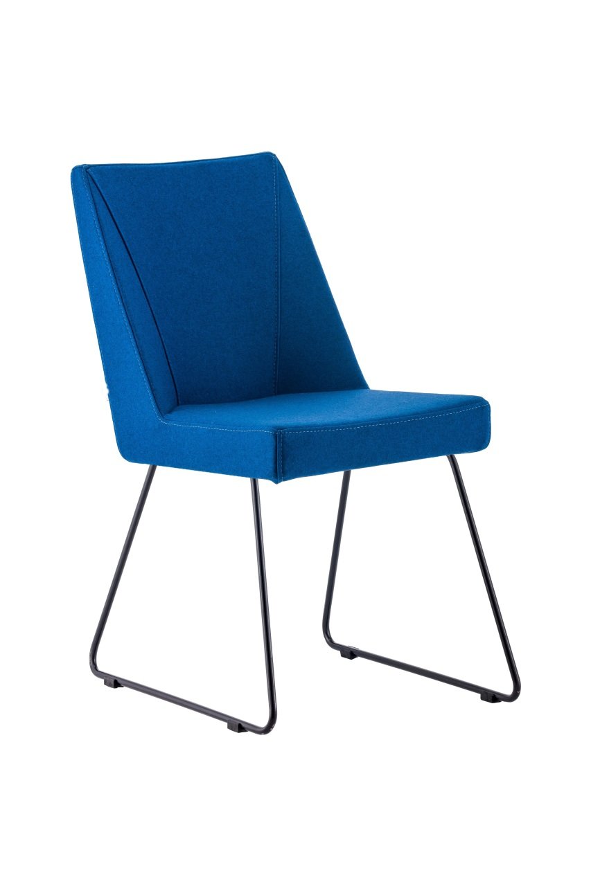 Man Mavi Kumaş Ofis Bekleme Sandalye Modeli