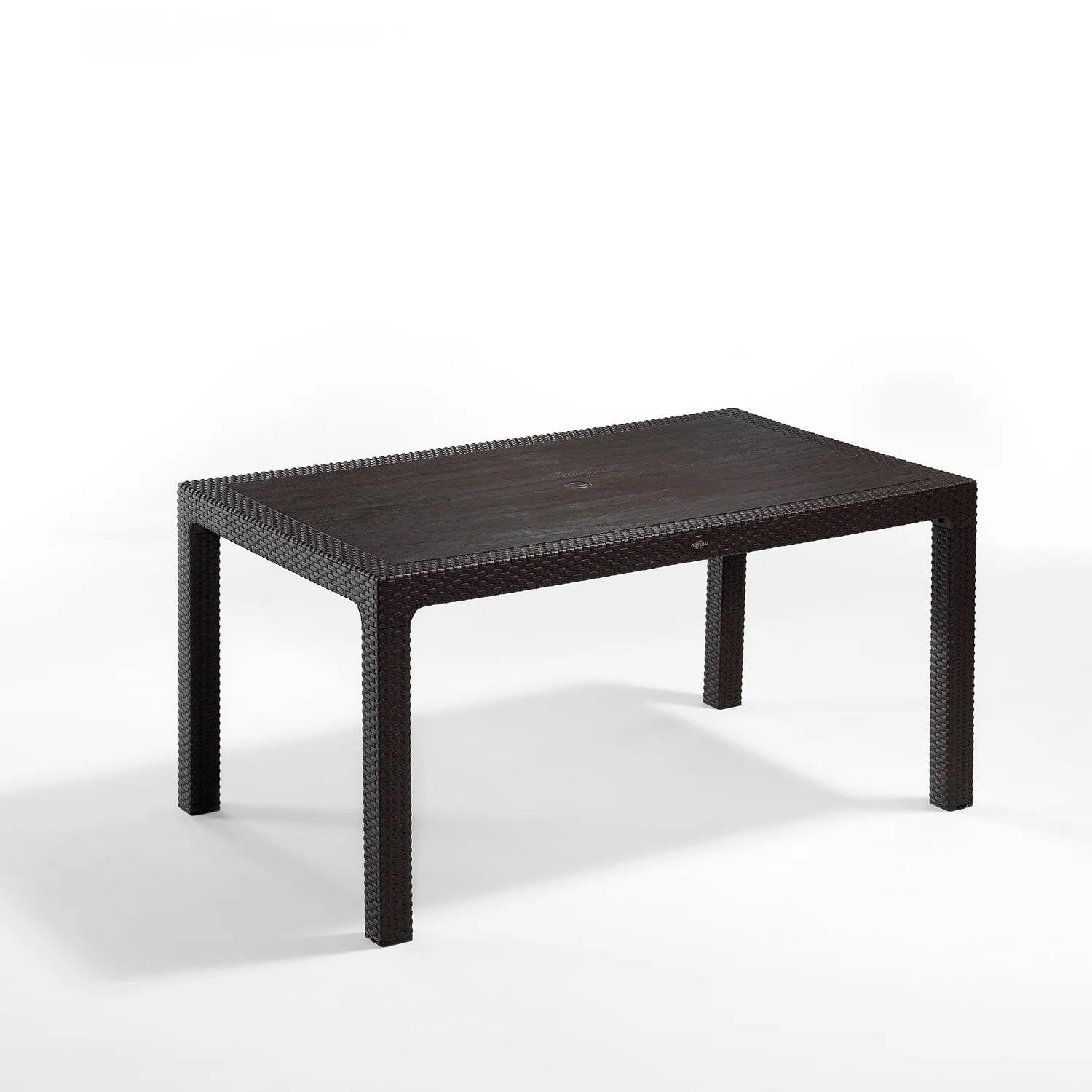Kahverengi 150x90 cm Dikdörtgen Rattan Bahçe Masası
