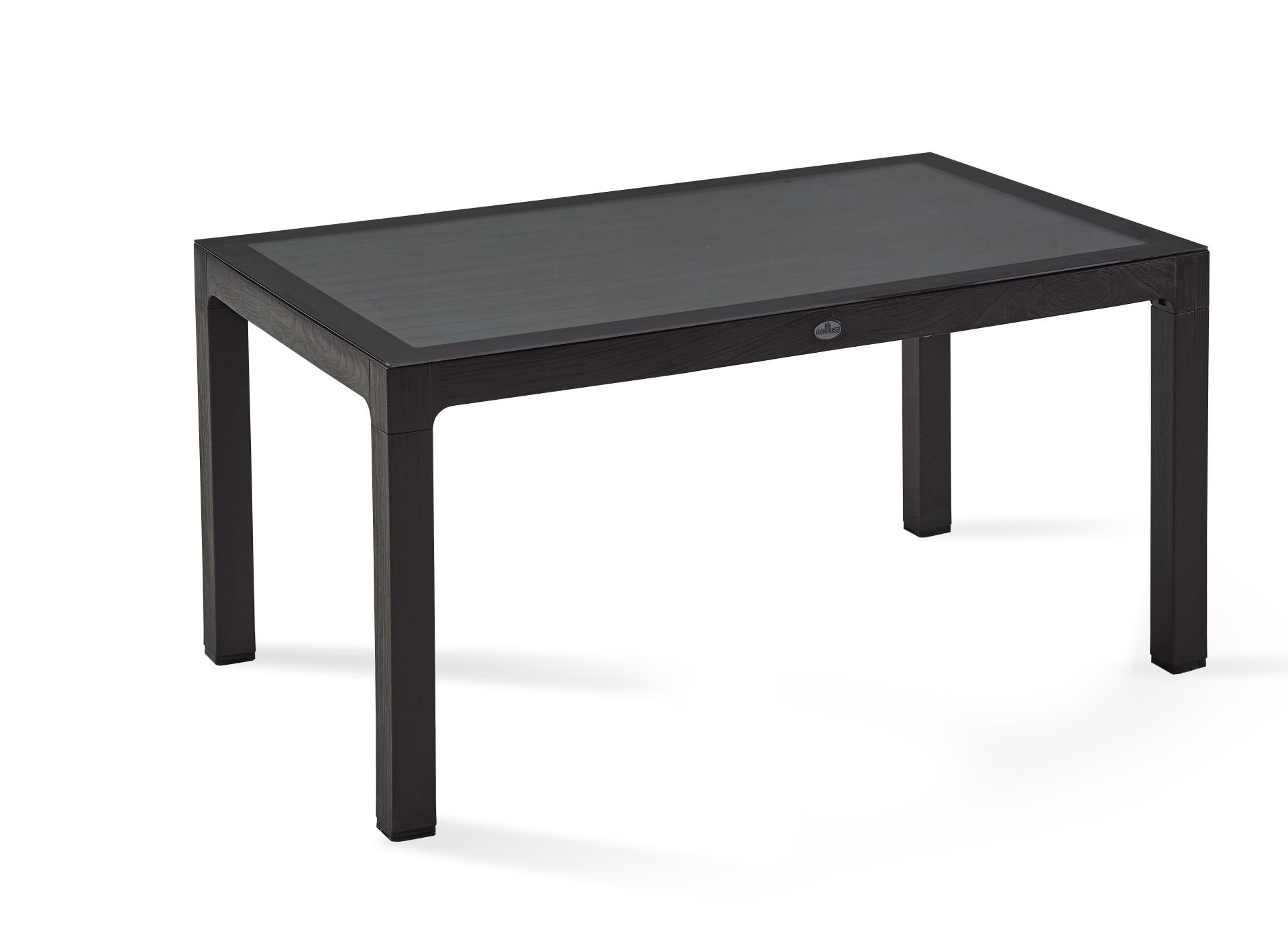 Kahverengi Bahçe Masası 90x150 cm Dikdörtgen Temperli Camlı İç ve Dış Mekan Kullanımı İçin Uygun