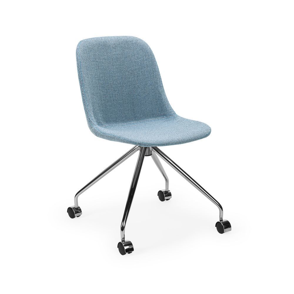 Metal Krom Ayak Modern Buz Mavi Ofis Sandalyesi