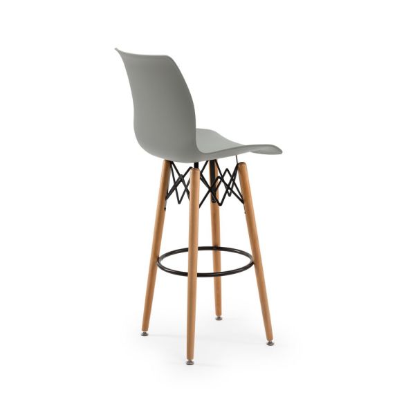Modern ve Şık Tasarımlı Çimento Grisi Bar Sandalyesi