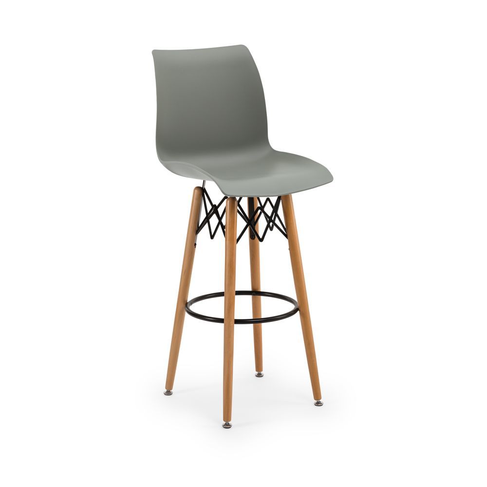 Modern ve Şık Tasarımlı Çimento Grisi Bar Sandalyesi