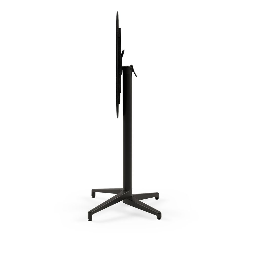 Moon Compact Laminat Katlanır Bar Masası – 77 cm Yuvarlak, Siyah Ayaklı, Siyah Mermer Desenli, Paslanmaz, İç ve Dış Mekan Bahçe Bar Masası