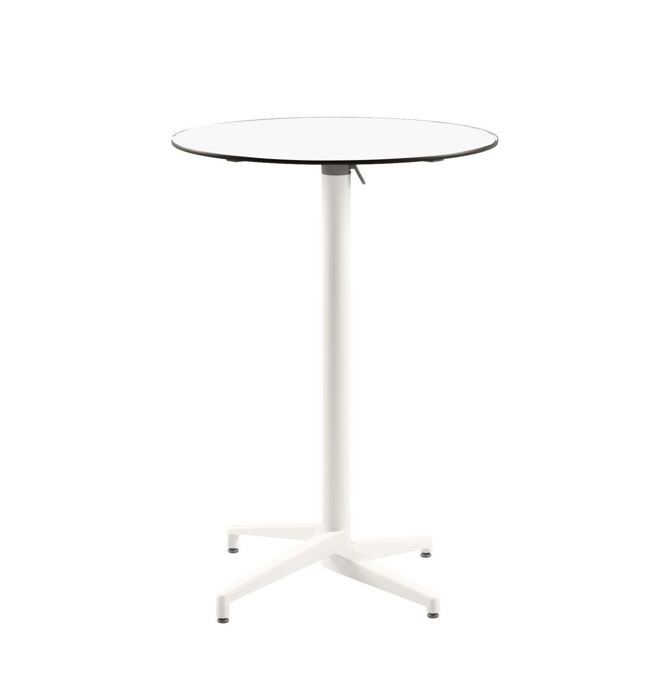 Moon Beyaz Compact Laminat Katlanır Bar Masası | 70 cm Yuvarlak | Beyaz Ayaklı, Paslanmaz, Dış Mekan Bahçe ve Bar Masası