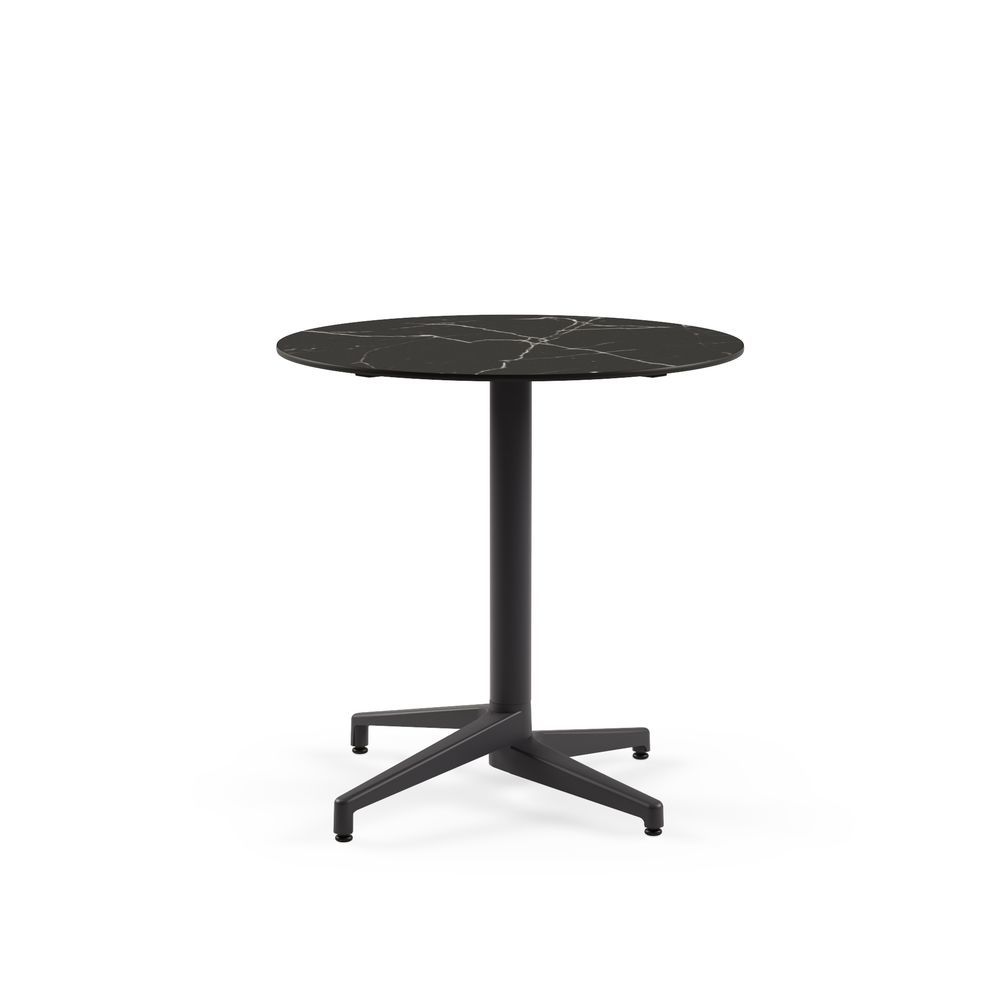 Moon Compact 60 cm Yuvarlak Bahçe ve Kafe Masası – Antrasit Ayaklı, Siyah Mermer Desenli, TSE Belgeli, Paslanmaz, İç ve Dış Mekan Kullanımına Uygun, Şık ve Dayanıklı Compact Masa
