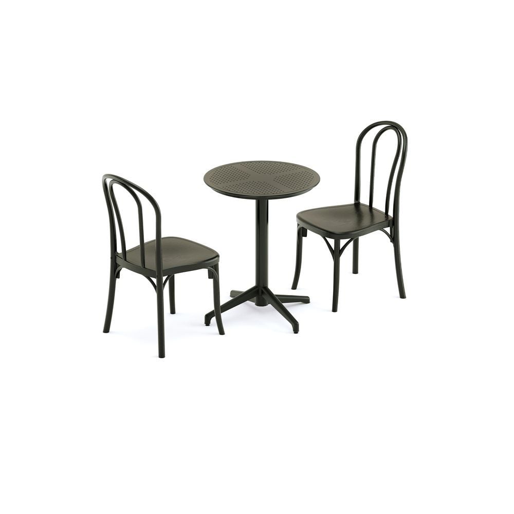 SİYAH 2 KİŞİLİK CAFE BAHÇE MASA SANDALYE TAKIMI
