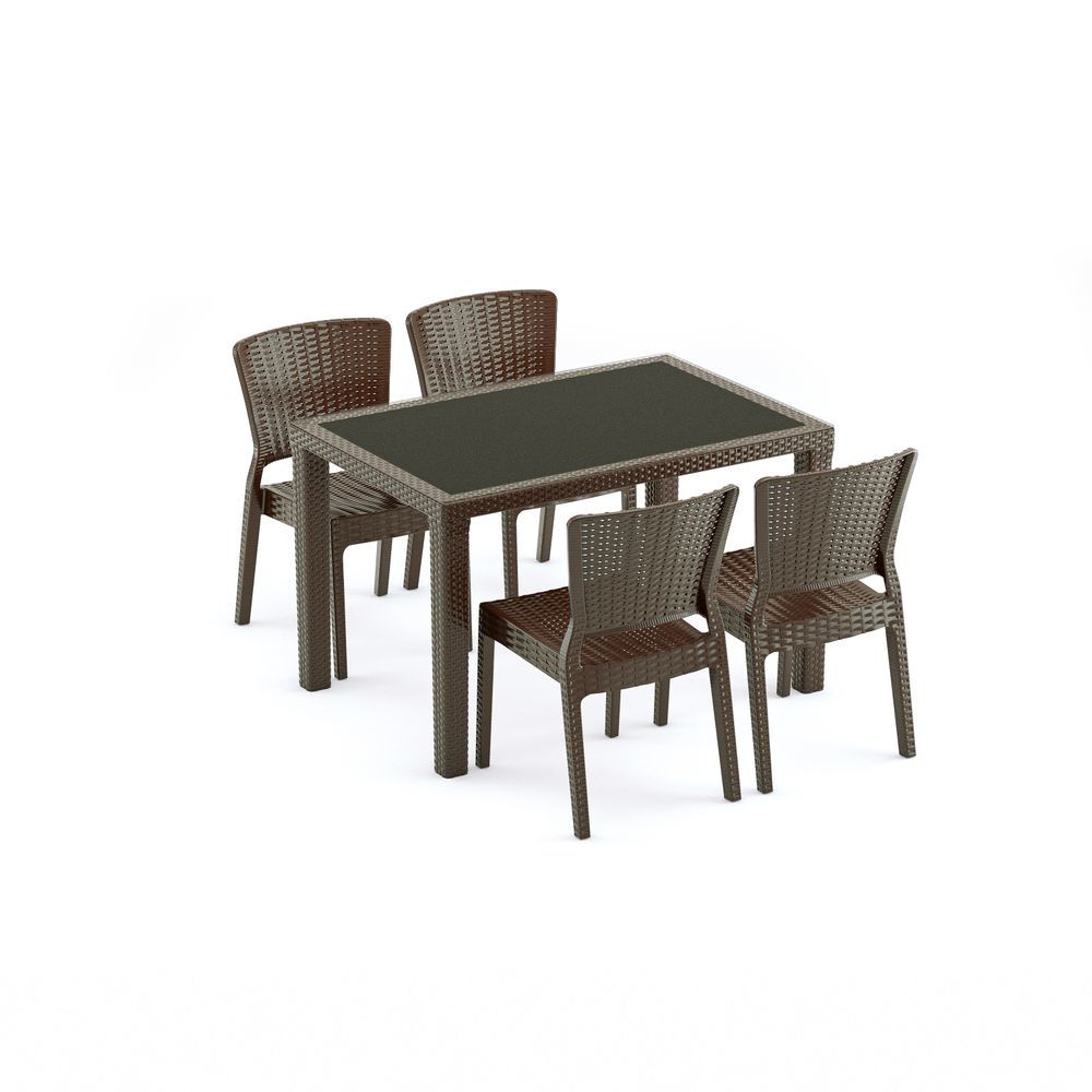 4 KİŞİLİK 120X80.CM VENGE DIŞ MEKAN BAHÇE MASA SANDALYE TAKIMI