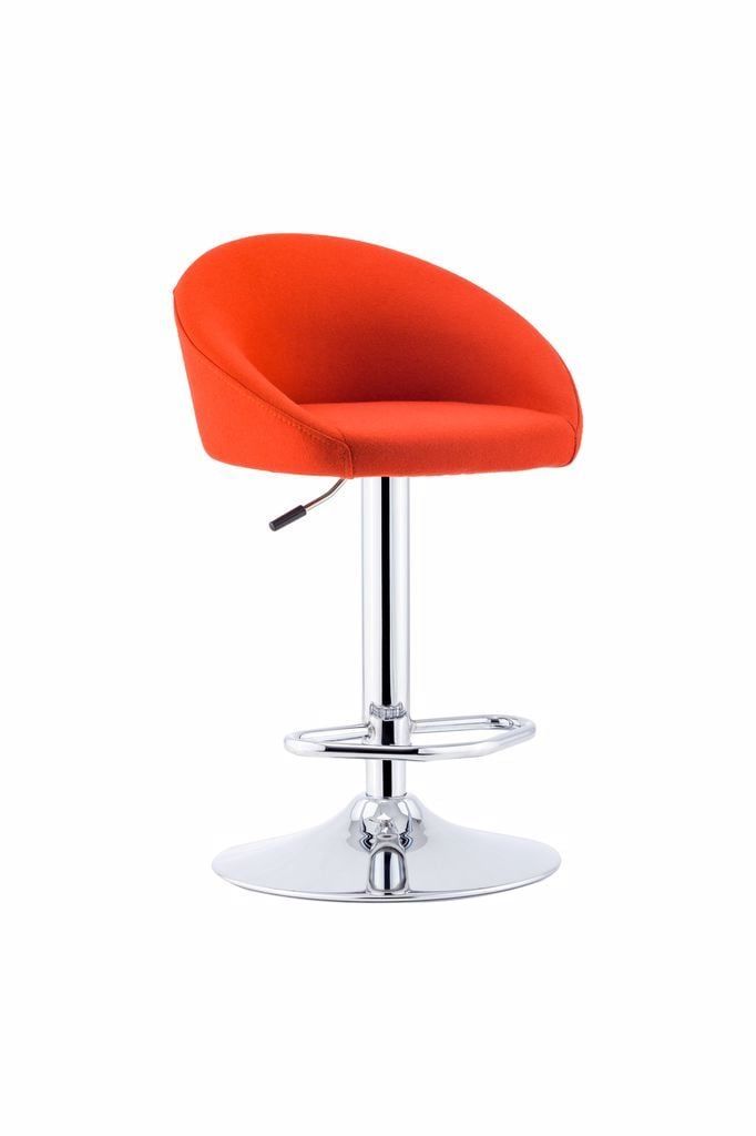 POLİ Modern Ergonomik Turuncu Kaşe Kumaş Bar Sandalyesi: Stil ve Konforun Buluşması