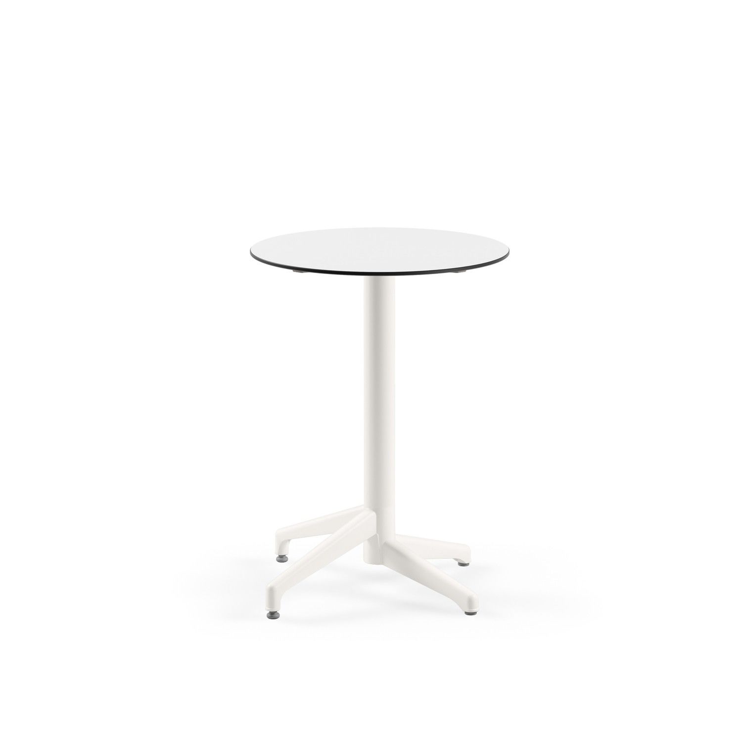 Compact Paslanmaz Yuvarlak Masa - Beyaz, 60 cm Çap, Dış Mekan ve İç Mekan Kullanıma Uygun