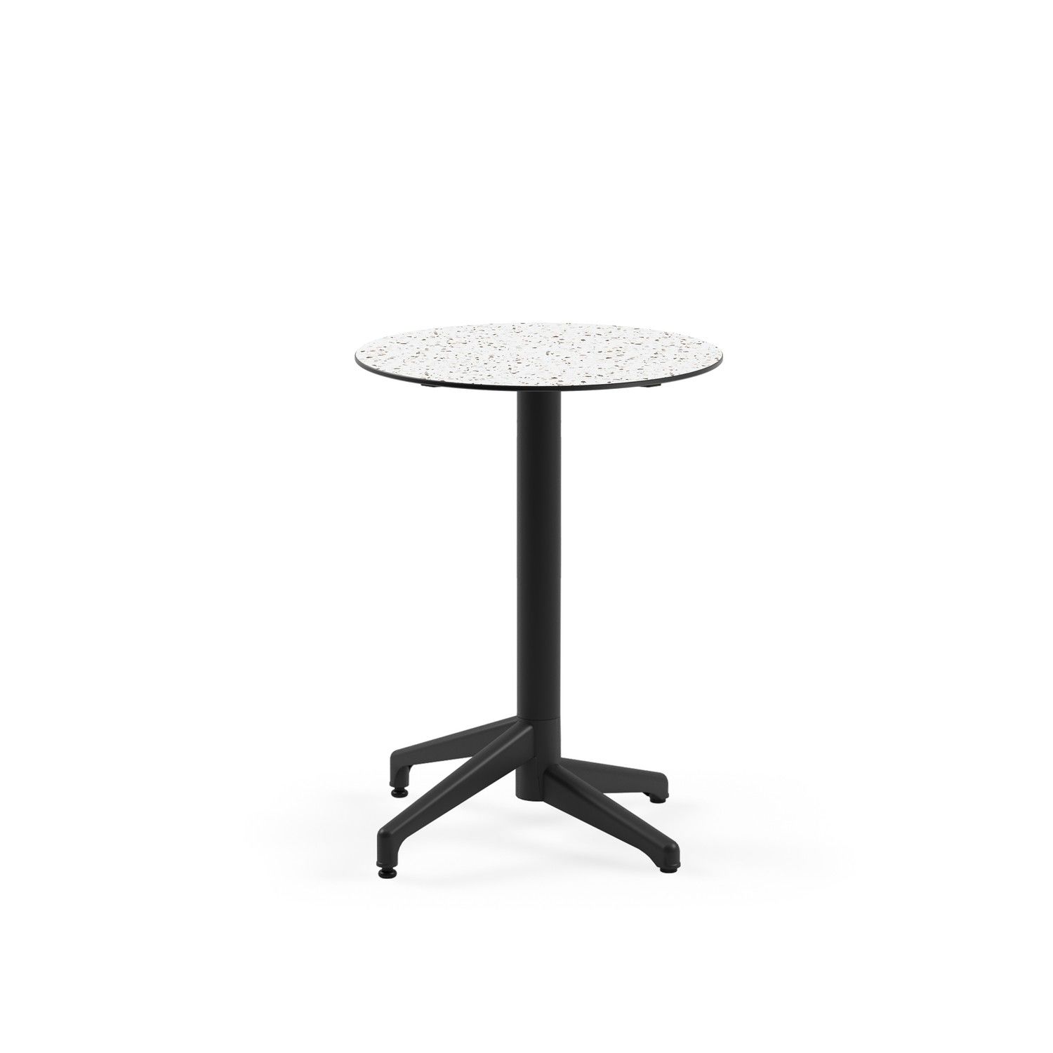 Compact Terrazzo Yuvarlak Masa | 60 cm Çap | Paslanmaz, TSE Belgeli, Bahçe, Cafe, Restoran, Balkon Masası
