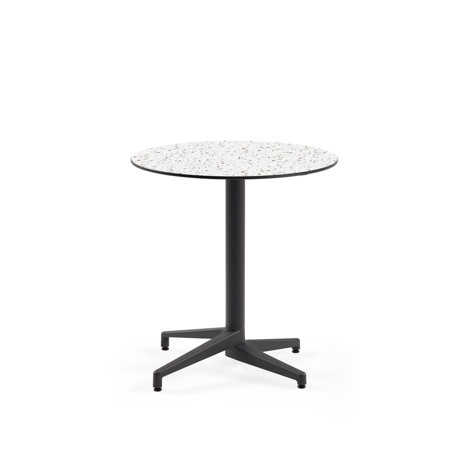 Compact Terrazzo Restoran Masası - Yuvarlak 77 cm, Paslanmaz, Dayanıklı, Bahçe & Dış Mekan Masa, TSE Belgeli, Otel, Cafe, Mutfak, Balkon Masa