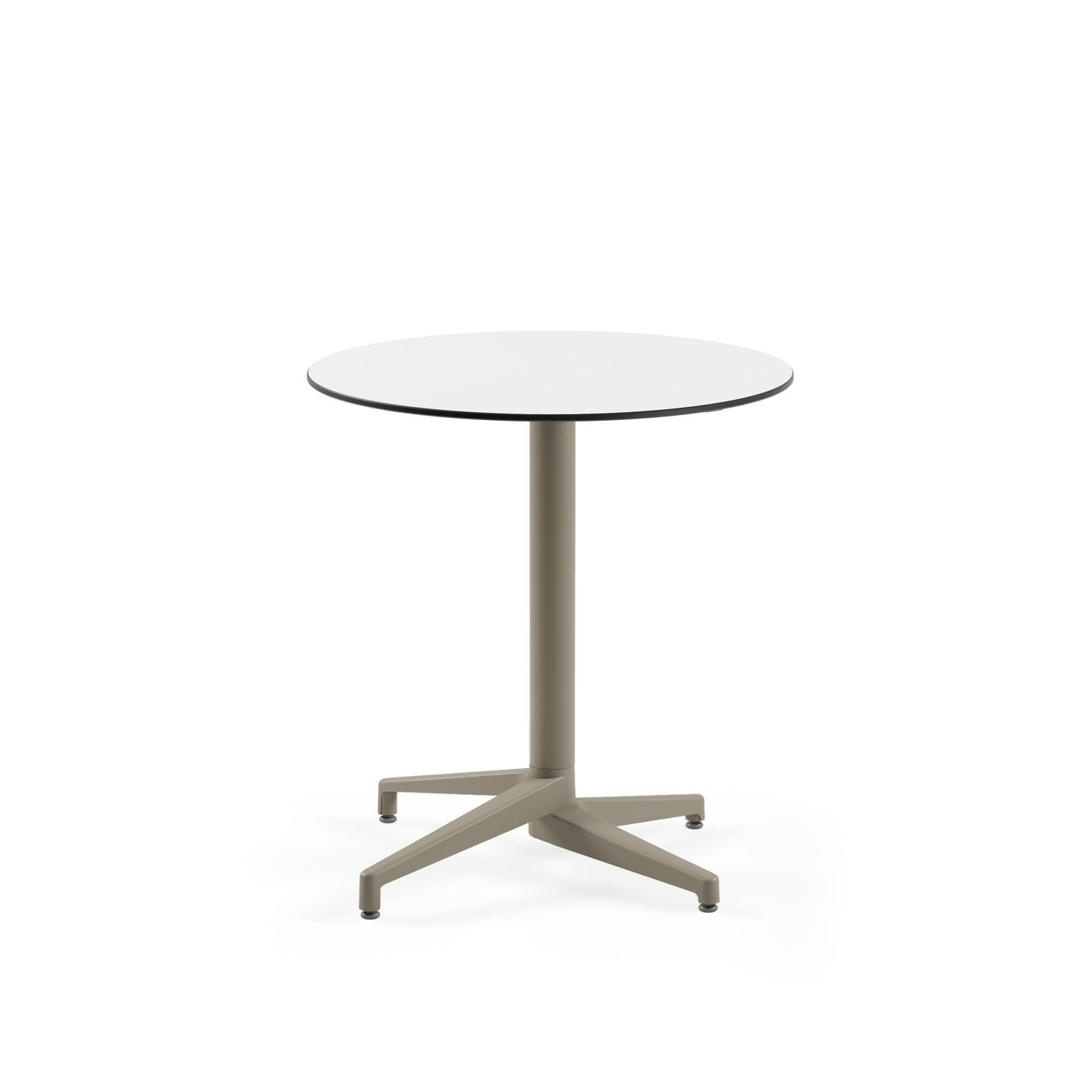 Compact Yuvarlak Mutfak Masası - 77 cm Beyaz Laminat, Paslanmaz, İç ve Dış Mekan Kullanıma Uygun, Dayanıklı Bahçe & Balkon Masası